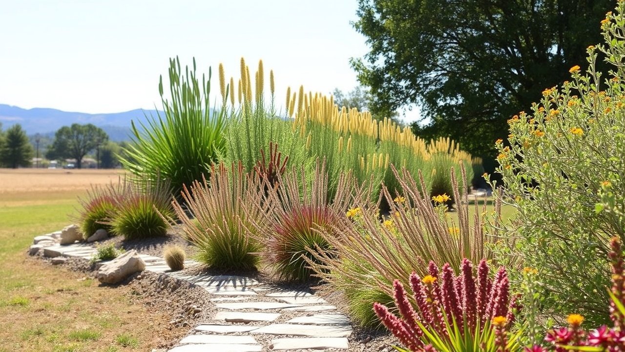 CA Landscape Design Services | Find Your Garden Designer 2 A row of drought-tolerant plants lines a stone pathway.