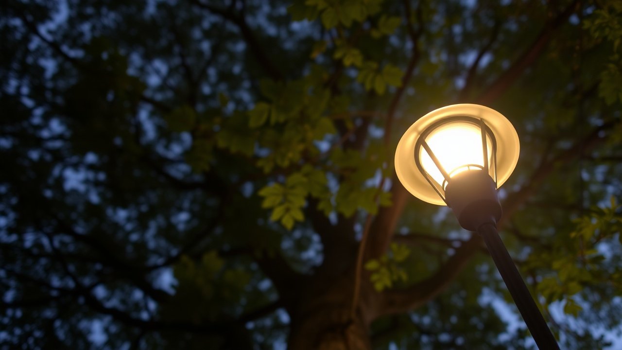 Landscape Lighting: Uplighting to Highlight Trees Outdoors 3 A focused lamp at the base casts light into the tree canopy.