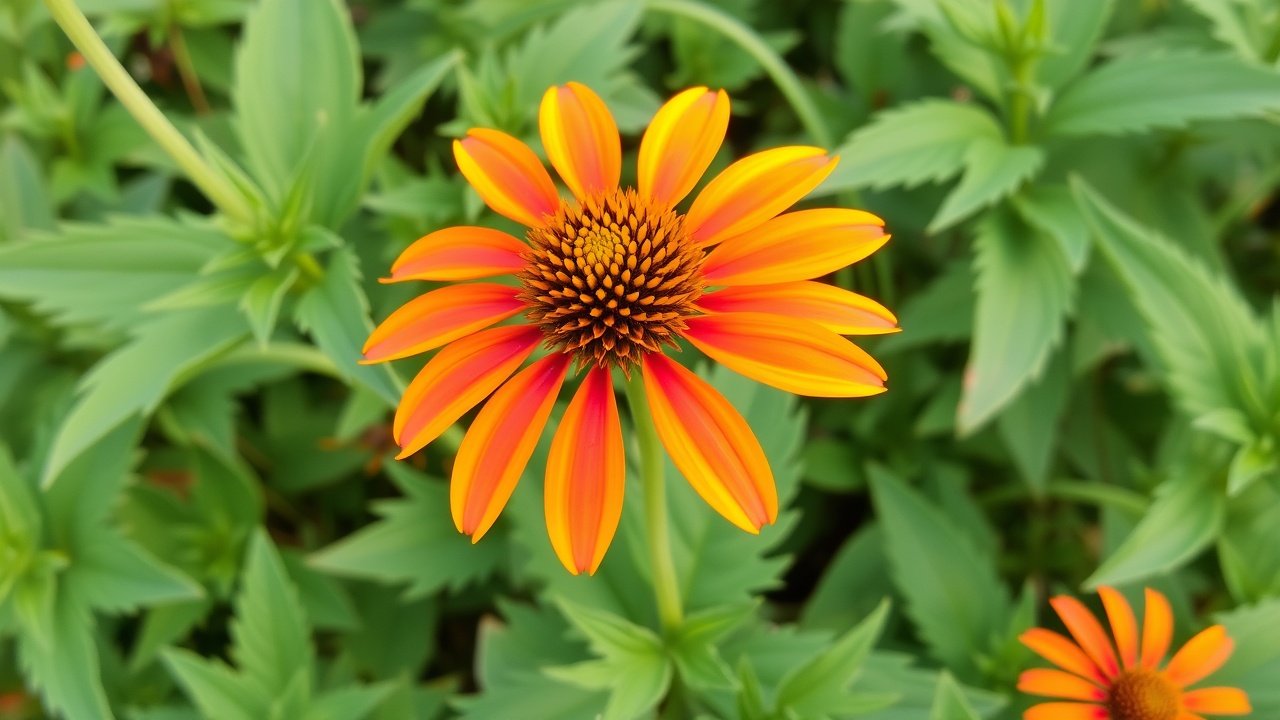 Low-Maintenance Garden: Proven Winners with Perennial Flowers & Shrubs 4 A bright coneflower plant with daisy-like petals and a cone center surrounded by green foliage.